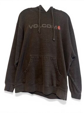 Volcom Men's Charcoal Gray Logo Crewneck Hoodie